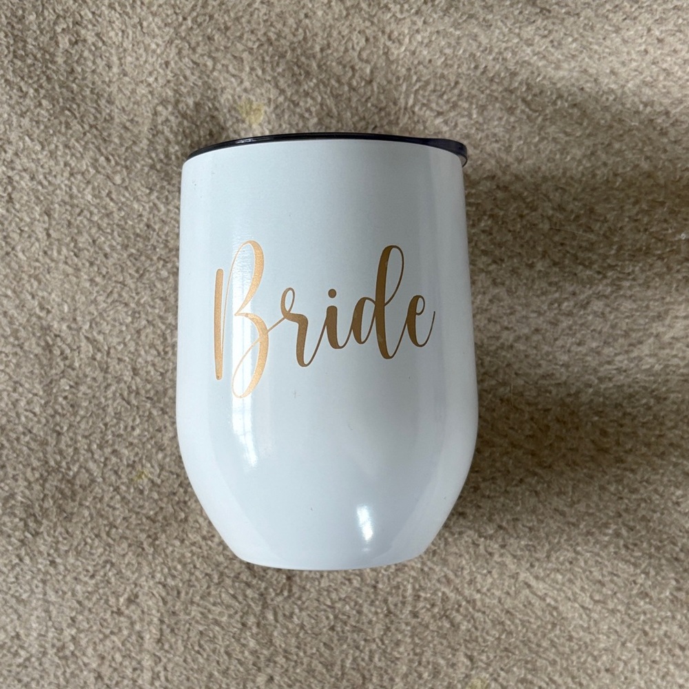 White and Gold Bride Tumbler